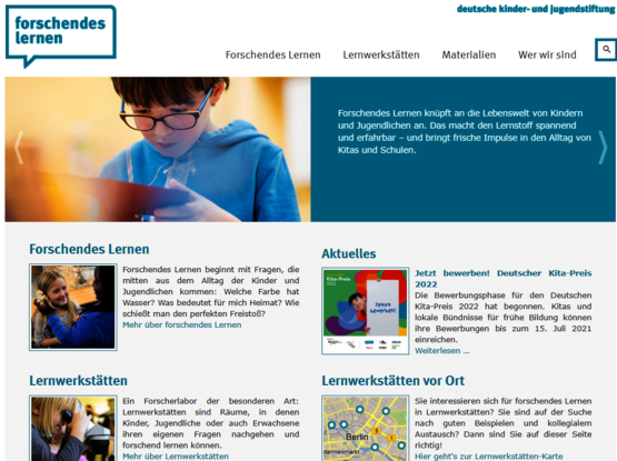 Screenshot: www.forschendes-lernen.net, 02.11.2021